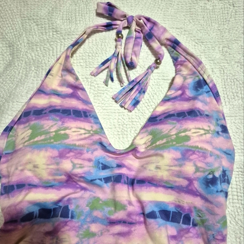NEW...Isabella Rose Purple-blue Halter Swimsuit...SIZE:M - Picture 8 of 13